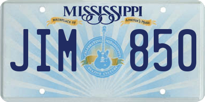 MS license plate JIM850