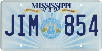 MS license plate JIM854