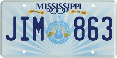 MS license plate JIM863
