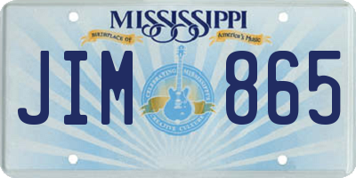 MS license plate JIM865