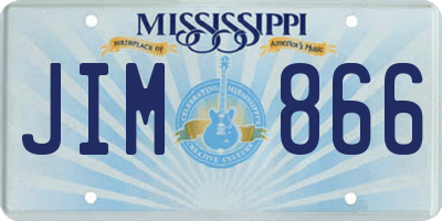 MS license plate JIM866
