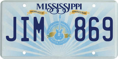 MS license plate JIM869
