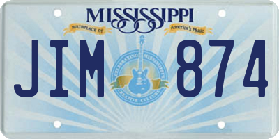 MS license plate JIM874