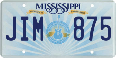 MS license plate JIM875