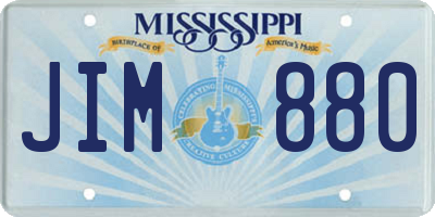 MS license plate JIM880