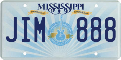 MS license plate JIM888