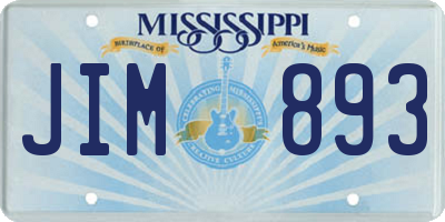 MS license plate JIM893