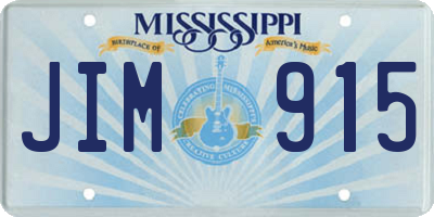 MS license plate JIM915