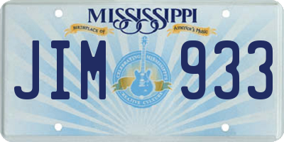 MS license plate JIM933