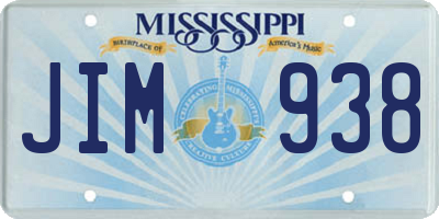 MS license plate JIM938