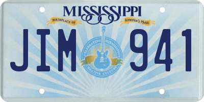 MS license plate JIM941