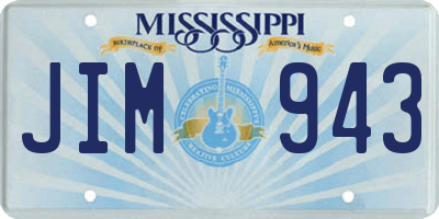 MS license plate JIM943