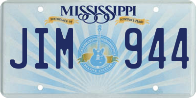 MS license plate JIM944