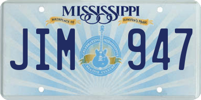 MS license plate JIM947
