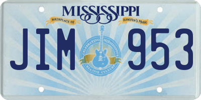MS license plate JIM953