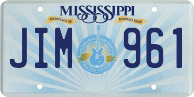MS license plate JIM961