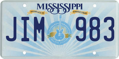 MS license plate JIM983