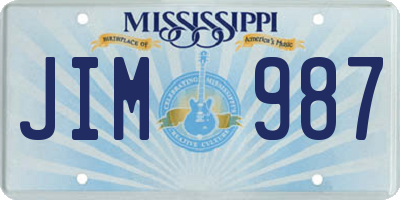 MS license plate JIM987