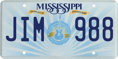 MS license plate JIM988