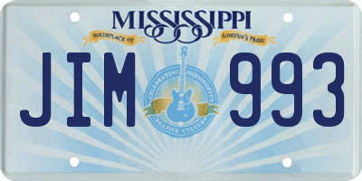 MS license plate JIM993