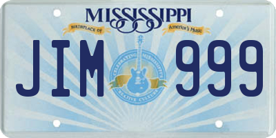 MS license plate JIM999