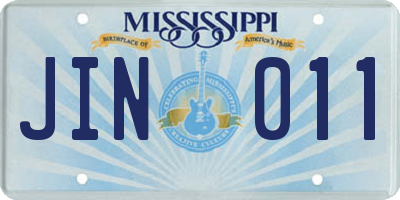 MS license plate JIN011