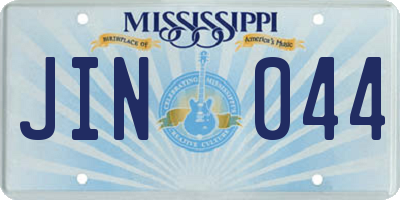 MS license plate JIN044