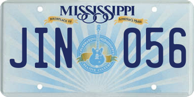 MS license plate JIN056