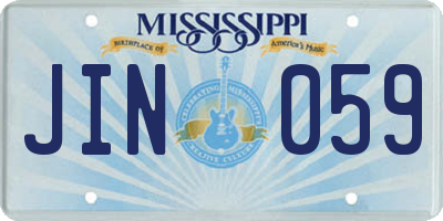 MS license plate JIN059