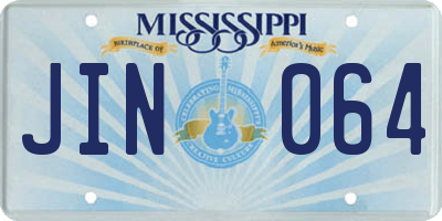 MS license plate JIN064