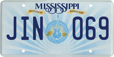 MS license plate JIN069