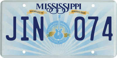 MS license plate JIN074