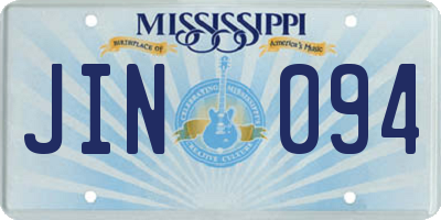 MS license plate JIN094