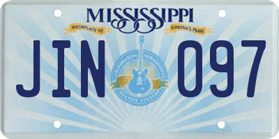 MS license plate JIN097