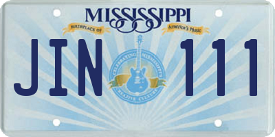 MS license plate JIN111