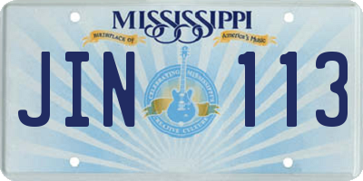 MS license plate JIN113
