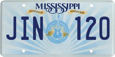 MS license plate JIN120