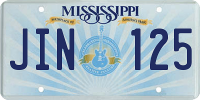 MS license plate JIN125