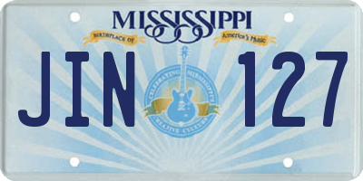 MS license plate JIN127
