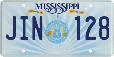 MS license plate JIN128