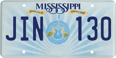 MS license plate JIN130