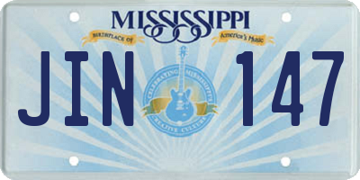 MS license plate JIN147