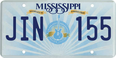 MS license plate JIN155