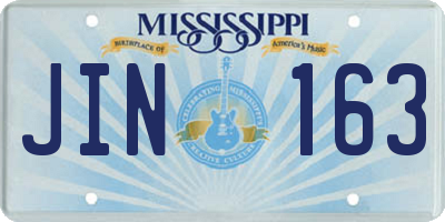 MS license plate JIN163