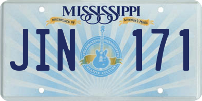 MS license plate JIN171