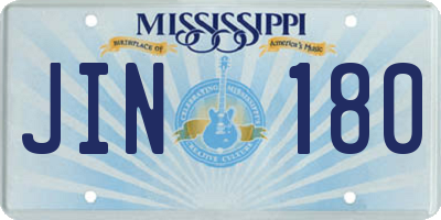 MS license plate JIN180