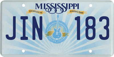 MS license plate JIN183