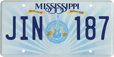MS license plate JIN187