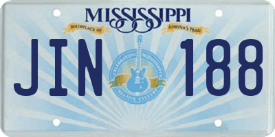 MS license plate JIN188