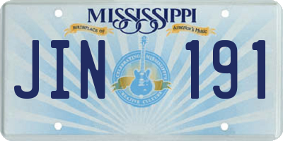 MS license plate JIN191